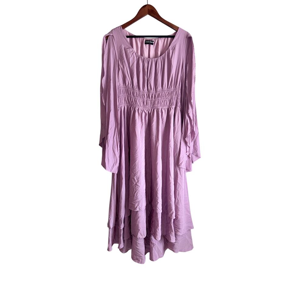 Scarlet darkness lilac lavender purple folklore dress peasant whimsi fairy large
